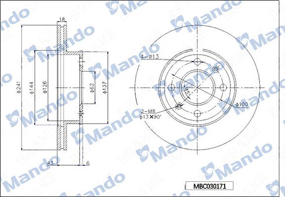 Mando MBC030171 - Disque de frein cwaw.fr