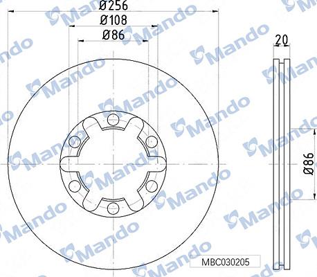 Mando MBC030205 - Disque de frein cwaw.fr