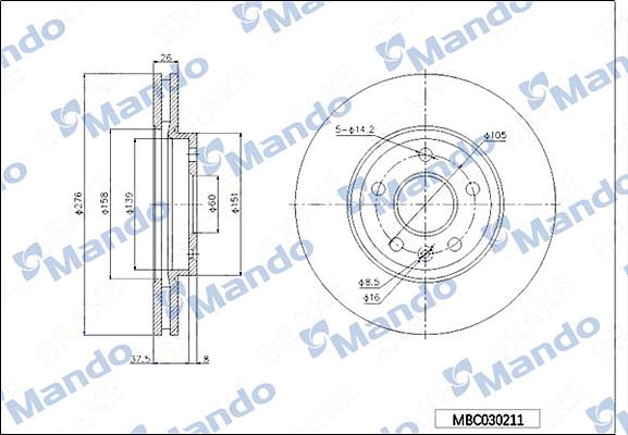 Mando MBC030211 - Disque de frein cwaw.fr