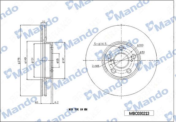 Mando MBC030213 - Disque de frein cwaw.fr