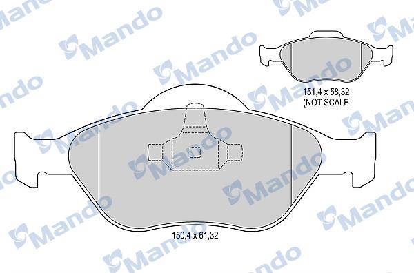 Mando MBF015145 - Kit de plaquettes de frein, frein à disque cwaw.fr