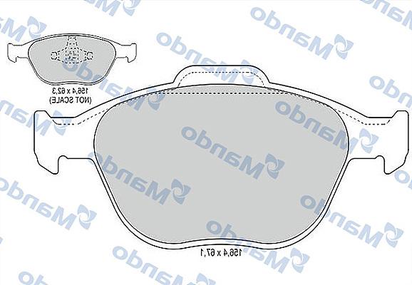 Mando MBF015182 - Kit de plaquettes de frein, frein à disque cwaw.fr