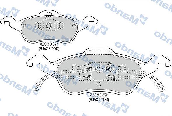 Mando MBF015136 - Kit de plaquettes de frein, frein à disque cwaw.fr