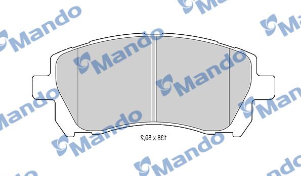 Mando MBF015819 - Kit de plaquettes de frein, frein à disque cwaw.fr