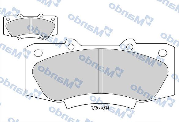 Mando MBF015887 - Kit de plaquettes de frein, frein à disque cwaw.fr