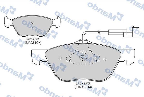 Mando MBF015349 - Kit de plaquettes de frein, frein à disque cwaw.fr