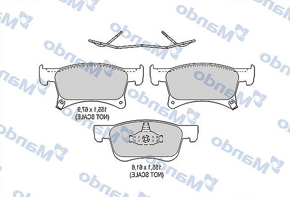 Mando MBF015294 - Kit de plaquettes de frein, frein à disque cwaw.fr