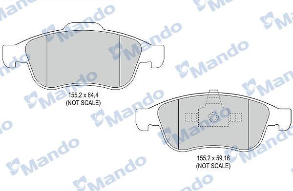 Mando MBF015255 - Kit de plaquettes de frein, frein à disque cwaw.fr