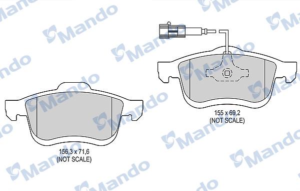 Mando MBF015252 - Kit de plaquettes de frein, frein à disque cwaw.fr