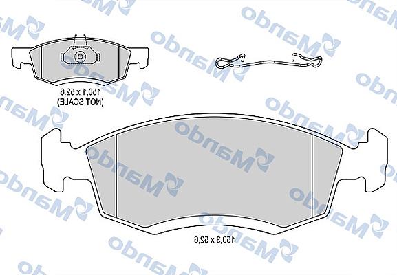 Mando MBF016019 - Kit de plaquettes de frein, frein à disque cwaw.fr