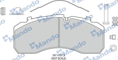 Mando MBF016080 - Kit de plaquettes de frein, frein à disque cwaw.fr