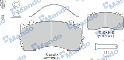 Mando MBF016073 - Kit de plaquettes de frein, frein à disque cwaw.fr