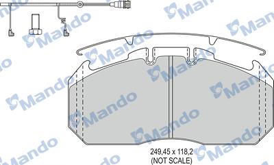 Mando MBF016100 - Kit de plaquettes de frein, frein à disque cwaw.fr