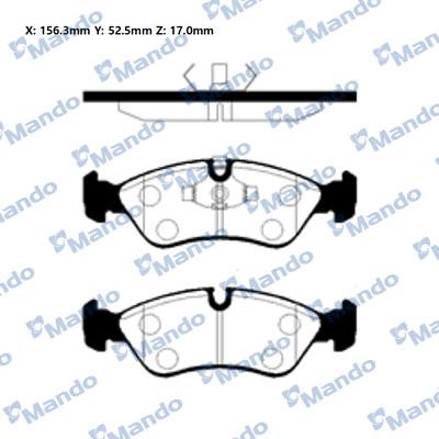 Mando MBF010111E - Kit de plaquettes de frein, frein à disque cwaw.fr