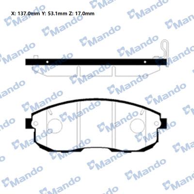 Mando MBF010134C - Kit de plaquettes de frein, frein à disque cwaw.fr