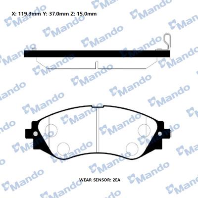 Mando RMPD08NS - Kit de plaquettes de frein, frein à disque cwaw.fr