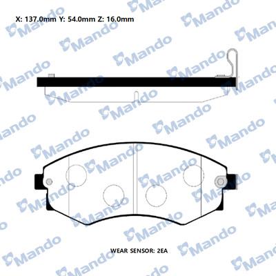 Mando RMPD10 - Kit de plaquettes de frein, frein à disque cwaw.fr