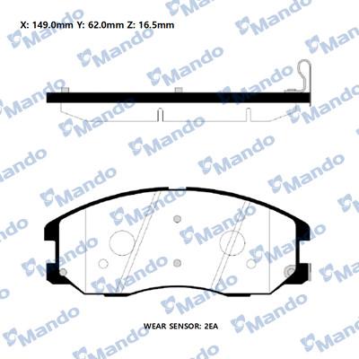 Mando RMPD28NS - Kit de plaquettes de frein, frein à disque cwaw.fr