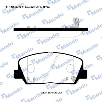 Mando RMPH48 - Kit de plaquettes de frein, frein à disque cwaw.fr