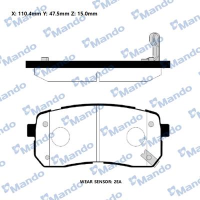 Mando RMPH43NS - Kit de plaquettes de frein, frein à disque cwaw.fr