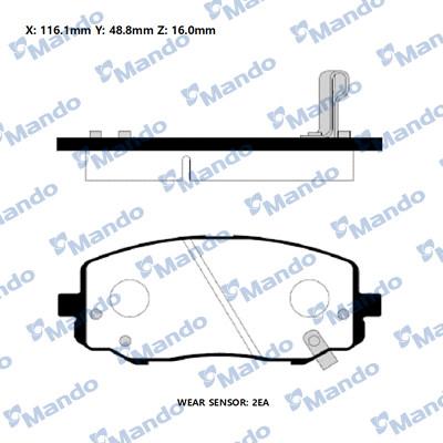 Mando RMPH66 - Kit de plaquettes de frein, frein à disque cwaw.fr