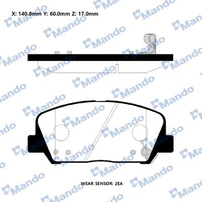 Mando RMPH61 - Kit de plaquettes de frein, frein à disque cwaw.fr