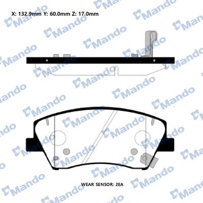 Mando RMPH62 - Kit de plaquettes de frein, frein à disque cwaw.fr