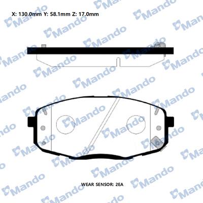 Mando RMPH67NS - Kit de plaquettes de frein, frein à disque cwaw.fr