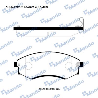 Mando RMPH02NS - Kit de plaquettes de frein, frein à disque cwaw.fr