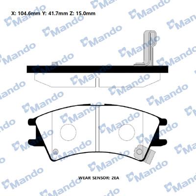 Mando RMPH16NS - Kit de plaquettes de frein, frein à disque cwaw.fr