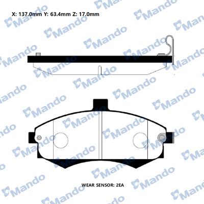 Mando RMPH29NS - Kit de plaquettes de frein, frein à disque cwaw.fr