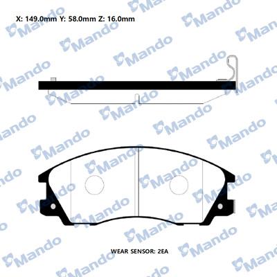 Mando RMPH24NS - Kit de plaquettes de frein, frein à disque cwaw.fr