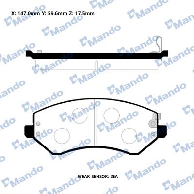 Mando RMPJ01 - Kit de plaquettes de frein, frein à disque cwaw.fr