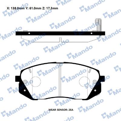 Mando RMPK45NS - Kit de plaquettes de frein, frein à disque cwaw.fr