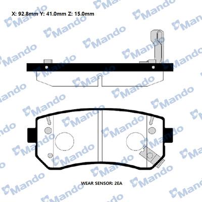 Mando RMPK42NS - Kit de plaquettes de frein, frein à disque cwaw.fr