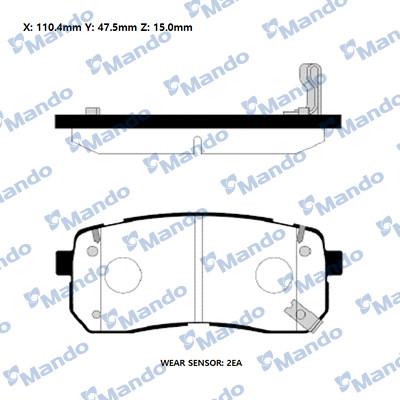 Mando RMPK52 - Kit de plaquettes de frein, frein à disque cwaw.fr