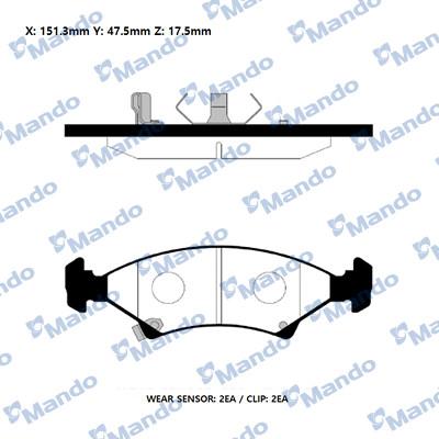 Mando RMPK05NS - Kit de plaquettes de frein, frein à disque cwaw.fr