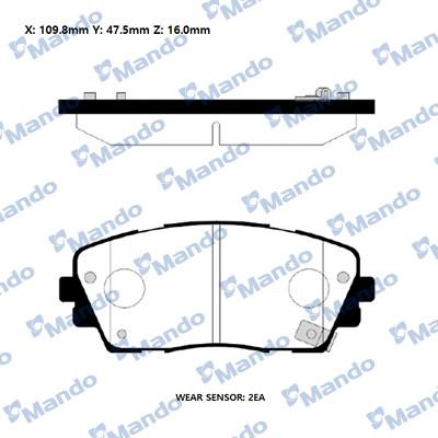 Mando RMPK39NS - Kit de plaquettes de frein, frein à disque cwaw.fr