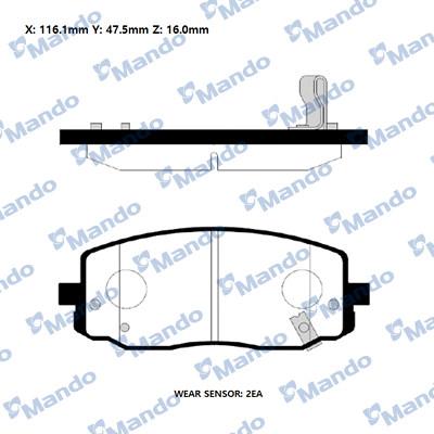 Mando RMPK25NS - Kit de plaquettes de frein, frein à disque cwaw.fr