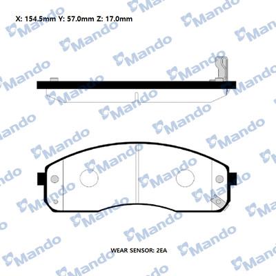 Mando RMPK26 - Kit de plaquettes de frein, frein à disque cwaw.fr