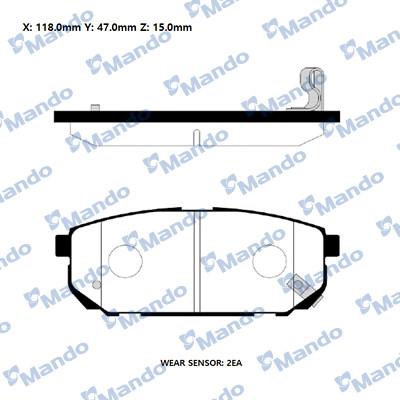 Mando RMPK21NS - Kit de plaquettes de frein, frein à disque cwaw.fr