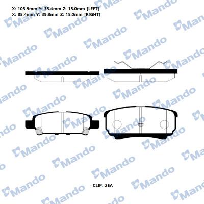 Mando RMPM07NS - Kit de plaquettes de frein, frein à disque cwaw.fr