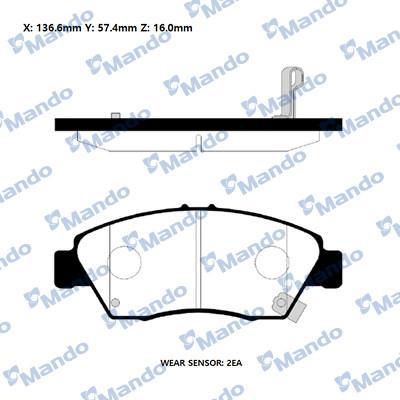 Mando RMPO05NS - Kit de plaquettes de frein, frein à disque cwaw.fr