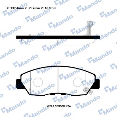 Mando RMPO02NS - Kit de plaquettes de frein, frein à disque cwaw.fr