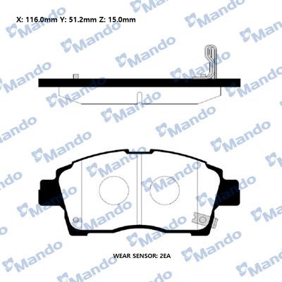 Mando RMPT03NS - Kit de plaquettes de frein, frein à disque cwaw.fr