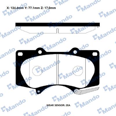 Mando RMPT25 - Kit de plaquettes de frein, frein à disque cwaw.fr