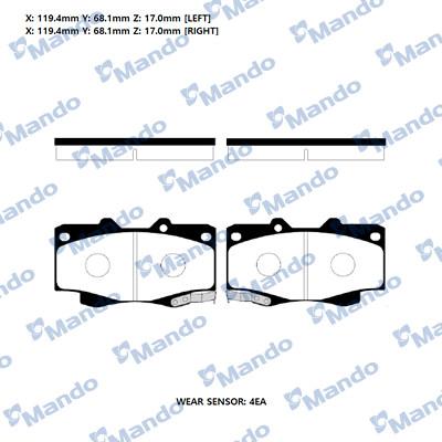 Mando RMPT22 - Kit de plaquettes de frein, frein à disque cwaw.fr