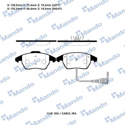 Mando RMPU01NS - Kit de plaquettes de frein, frein à disque cwaw.fr