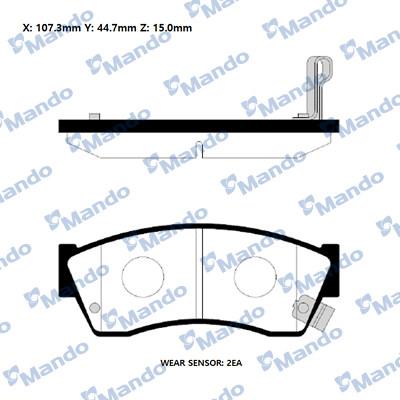 Mando RMPZ04NS - Kit de plaquettes de frein, frein à disque cwaw.fr