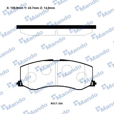 Mando RMPZ01NS - Kit de plaquettes de frein, frein à disque cwaw.fr